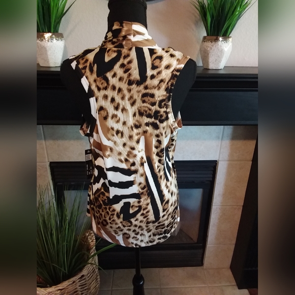 Milano Large Ladies Animal Print Top - Picture 2 of 4